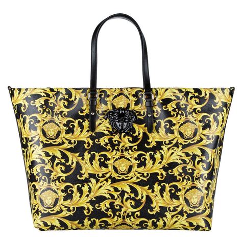 g versace bags|Versace black gold handbag.